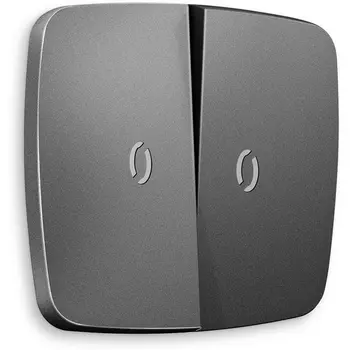 Лицевая панель Ambrella Volt OMEGA (Антрацит серый) для 2-клавишных выключателей с подсветкой QUANT OP6540