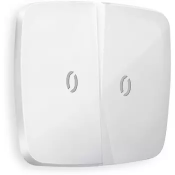 Лицевая панель Ambrella Volt OMEGA (Белый глянец) для 2-клавишных выключателей с подсветкой QUANT OP1040