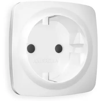 Лицевая панель Ambrella Volt OMEGA (Белый матовый) для электрической розетки с/з со шторками QUANT OP1270