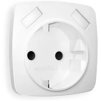 Лицевая панель Ambrella Volt OMEGA (Белый матовый) для электрической розетки с/з со шторками 2USB A+A QUANT OP1290