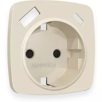 Лицевая панель Ambrella Volt OMEGA (Бежевый матовый) для электрической розетки с/з со шторками 2USB A+C QUANT OP3300
