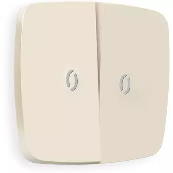 Лицевая панель Ambrella Volt OMEGA (Бежевый матовый) для 2-кл выключателей с подсветкой QUANT OP3240