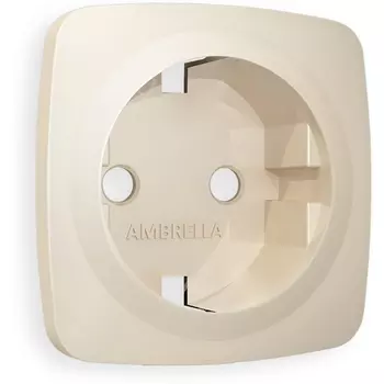 Лицевая панель Ambrella Volt OMEGA (Бежевый матовый) для электрической розетки с/з QUANT OP3260