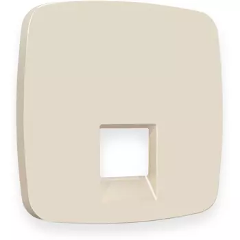 Лицевая панель Ambrella Volt OMEGA (Бежевый матовый) для компьютерной/телефонной розетки RJ-45/RJ-11 QUANT OP3320