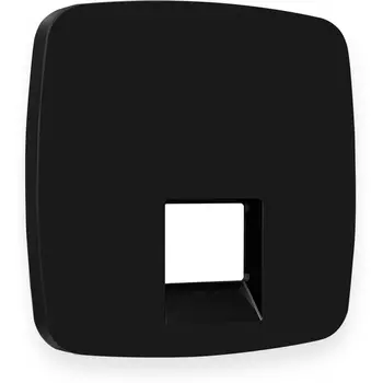 Лицевая панель Ambrella Volt OMEGA (Черный матовый) для компьютерной/телефонной розетки RJ-45/RJ-11 QUANT OP8120