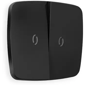 Лицевая панель Ambrella Volt OMEGA (Черный матовый) для 2-клавишных выключателей с подсветкой QUANT OP8040