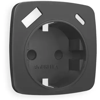 Лицевая панель Ambrella Volt OMEGA (Графит Мягкое касание) для электрической розетки с заземлением со шторками 2USB A+C OP9100