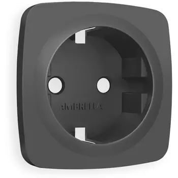 Лицевая панель Ambrella Volt OMEGA (Графит Мягкое касание) для электрической розетки с заземлением QUANT OP9060