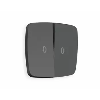 Лицевая панель Ambrella Volt OMEGA (Графит Мягкое касание) для 2-клавишных выключателей с подсветкой QUANT OP9040