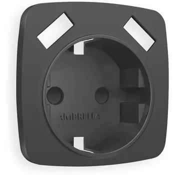 Лицевая панель Ambrella Volt OMEGA (Графит Мягкое касание) для электрической розетки с заземлением со шторками 2USB A+A OP9090