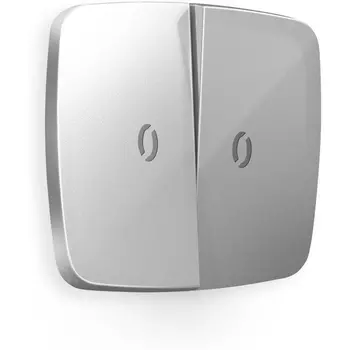 Лицевая панель Ambrella Volt OMEGA (Серебро глянец) для 2-клавишных выключателей с подсветкой QUANT OP4040