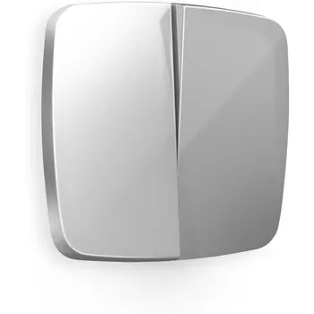 Лицевая панель Ambrella Volt OMEGA (Серебро глянец) для 2-клавишных выключателей QUANT OP4030