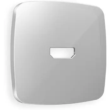 Лицевая панель Ambrella Volt OMEGA (Серебро глянец) для HDMI розетки QUANT OP4140