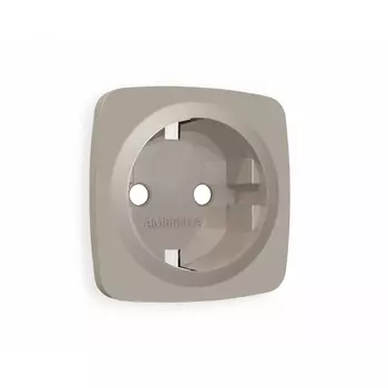 Лицевая панель Ambrella Volt OMEGA (Серо-бежевый матовый) для электрической розетки с/з QUANT OP3660