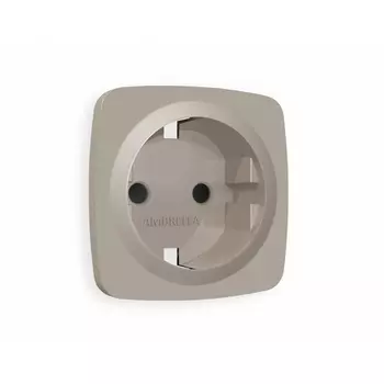 Лицевая панель Ambrella Volt OMEGA (Серо-бежевый матовый) для электрической розетки с/з со шторками QUANT OP3670