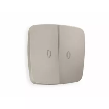 Лицевая панель Ambrella Volt OMEGA (Серо-бежевый матовый) для 2-кл выключателей с подсветкой QUANT OP3640