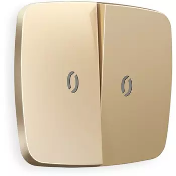 Лицевая панель Ambrella Volt OMEGA (Шампань) для 2-клавишных выключателей с подсветкой QUANT OP6040