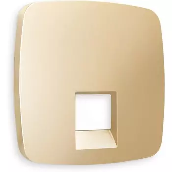 Лицевая панель Ambrella Volt OMEGA (Шампань) для компьютерной/телефонной розетки RJ-45/RJ-11 QUANT OP6120