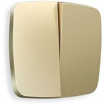 Лицевая панель Ambrella Volt OMEGA (Шампань) для 2-клавишных выключателей QUANT OP6030