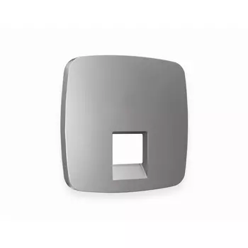 Лицевая панель Ambrella Volt OMEGA (Сталь матовый) для компьютерной/телефонной розетки RJ-45/RJ-11 QUANT OP5120