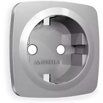 Лицевая панель Ambrella Volt OMEGA (Сталь матовый) для электрической розетки с заземлением QUANT OP5060