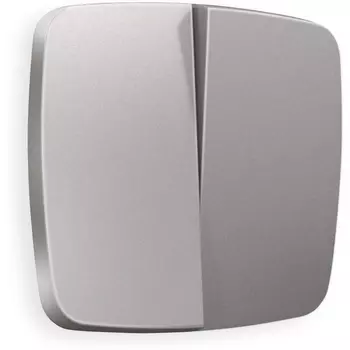 Лицевая панель Ambrella Volt OMEGA (Сталь матовый) для 2-клавишных выключателей QUANT OP5030