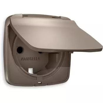 Лицевая панель Ambrella Volt OMEGA (Темная бронза матовый) для электрической розетки с заземлением со шторками и крышкой IP44 QUANT OP6380