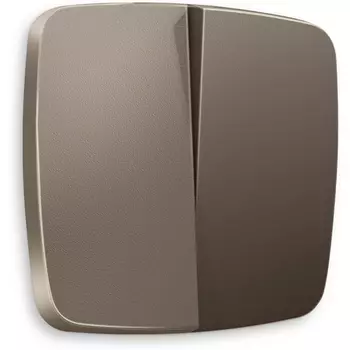 Лицевая панель Ambrella Volt OMEGA (Темная бронза матовый) для 2-клавишных выключателей QUANT OP6330