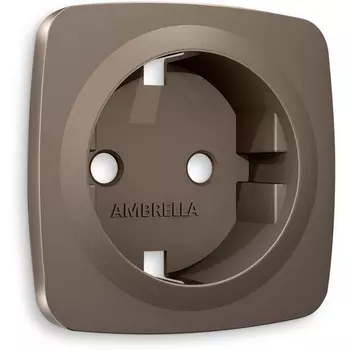 Лицевая панель Ambrella Volt OMEGA (Темная бронза матовый) для электрической розетки с заземлением QUANT OP6360