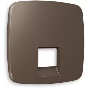 Лицевая панель Ambrella Volt OMEGA (Темная бронза матовый) для компьютерной/телефонной розетки RJ-45/RJ-11 QUANT OP6420