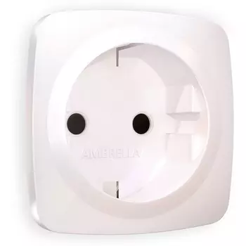 Лицевая панель Ambrella Volt OMEGA (Жемчуг) для электрической розетки с заземлением со шторками QUANT OP2070