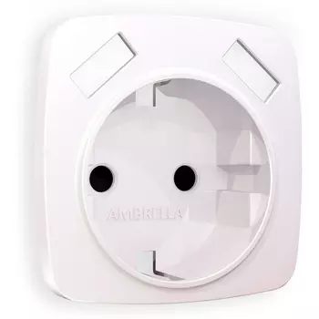 Лицевая панель Ambrella Volt OMEGA (Жемчуг) для электрической розетки с заземлением со шторками 2USB A+A QUANT OP2090