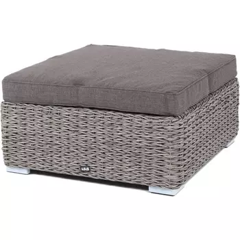 "Лунго" плетеная оттоманка с подушкой (гиацинт), цвет серый 4SIS арт.УТ-00003020