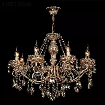 Люстра хрусталь 10037/8 золото/тонированный (Eurosvet)