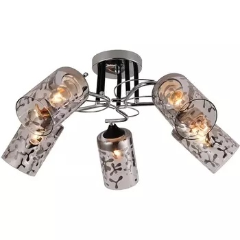 Люстра потолочная на штанге E27*60W Chrome/Black Escada Alfie 1141/5P