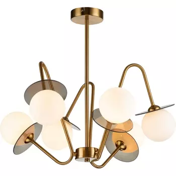 Люстра потолочная на штанге (11020/6R Brass) Indigo JAZZ V000165 в форме шара