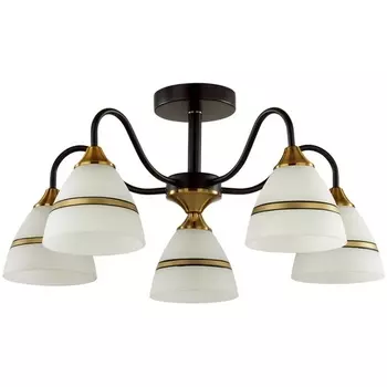 Потолочная люстра на штанге Nettie 5214/5C черный, бронзовый E27 5*60W (Lumion)