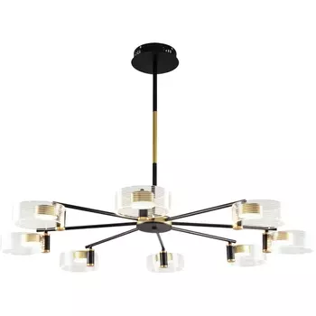 Люстра потолочная светодиодная на штанге Cloud 10226/8 LED*135W Gold/black (Escada)