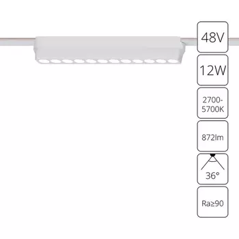 Магнитный трековый светильник LED 48V Arte Lamp Rapid A2954PL-1WH (Умный дом, Алиса)