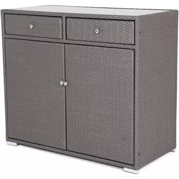 "Мальта" тумба плетеная из искусственного ротанга, цвет графит 4SIS арт.УТ-00002577