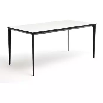 "Малага" обеденный стол из HPL 160х80см, цвет молочный, каркас черный 4SIS арт.УТ-00005689