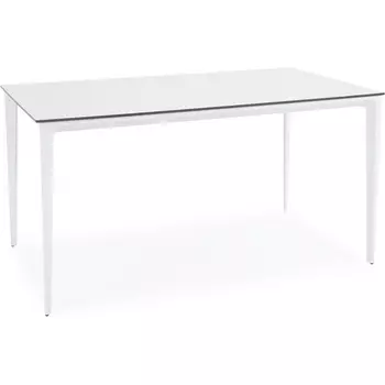 "Малага" обеденный стол из HPL 160х80см, цвет молочный, каркас белый 4SIS арт.УТ-00006568