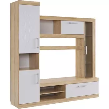 Макси Мини-стенка, цвет дуб сонома/белое дерево Mebelson (арт.MSM-001.2724)