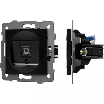 Механизм компьютерной розетки SCT-MPC1-PL-BK-V (RJ-45, CAT6) (Arlight) 049847