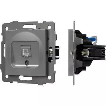 Механизм компьютерной розетки SCT-MPC1-PL-GR-V (RJ-45, CAT6) (Arlight) 049848