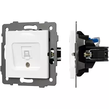 Механизм компьютерной розетки SCT-MPC1-PL-WH-V (RJ-45, CAT6) (Arlight) 049842