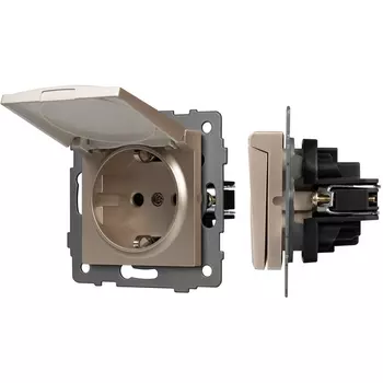 Механизм розетки влагозащищённый SCT-MCP-PL-GD-V (250V, 16A) (Arlight) 049837