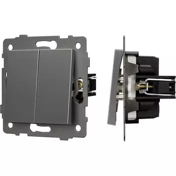 Механизм выключателя двухклавишный непроходной SWT-MK02-PL-GR-V (250V, 10A) (Arlight) 049889