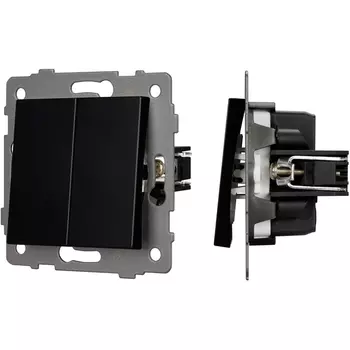 Механизм выключателя двухклавишный проходной SWT-MKP2-PL-BK-V (250V, 10A) (Arlight) 049893