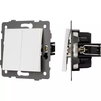 Механизм выключателя двухклавишный проходной SWT-MKP2-PL-WH-V (250V, 10A) (Arlight) 049892